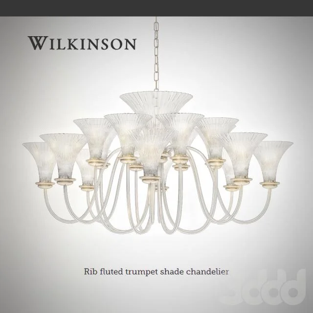 Wilkinson-plc_Rib fluted trumpet shade chandelier